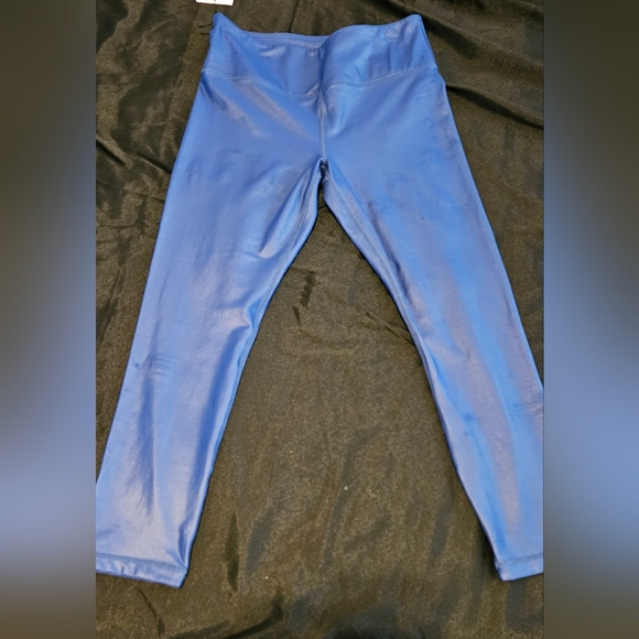 Zyia Blue Metallic Light N Tight Hi-Rise 7/8 24", Size 12 - Picture 1 of 1